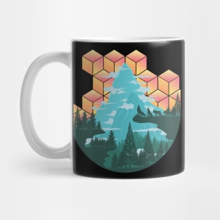 Wolf Nature Sunset Landscape Mug